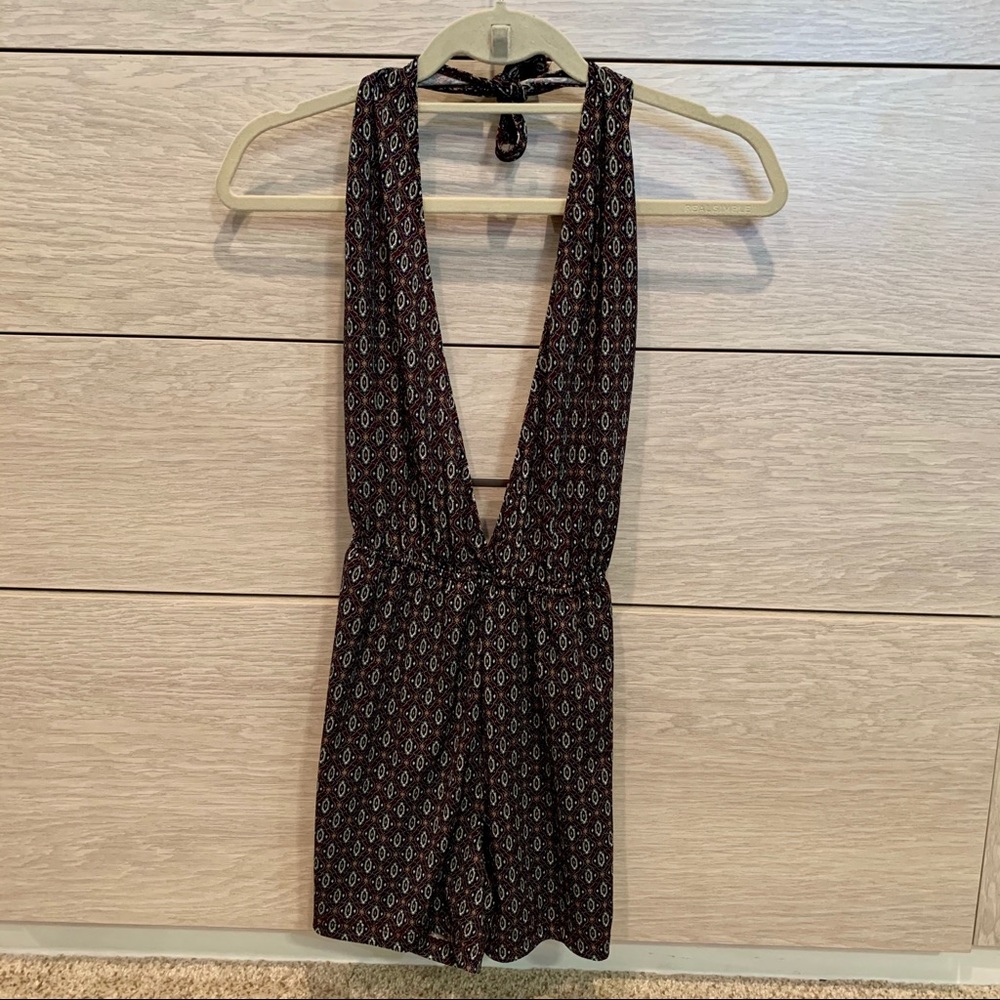 Brandy Melville Patterned Halter Romper!